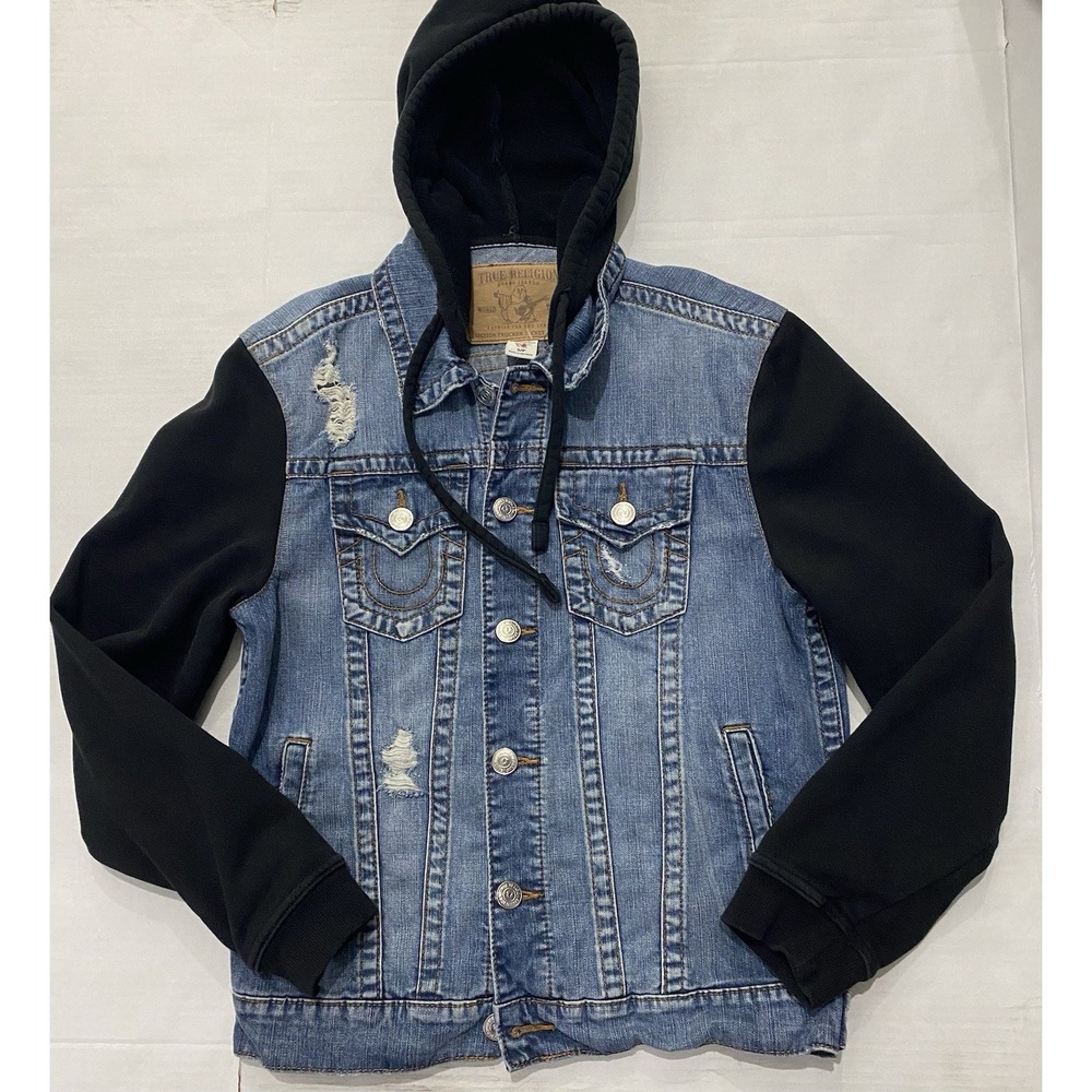 True Religion Section Trucker Denim Hoodie Jacket. Small